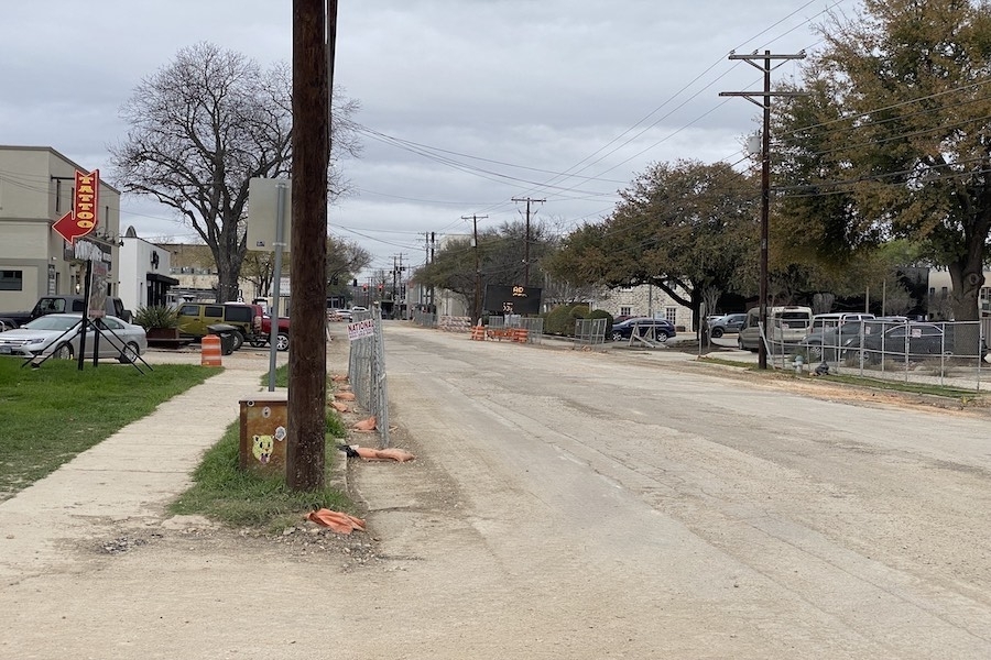 New Braunfels Castell Ave., San Antonio St. intersection to temporarily