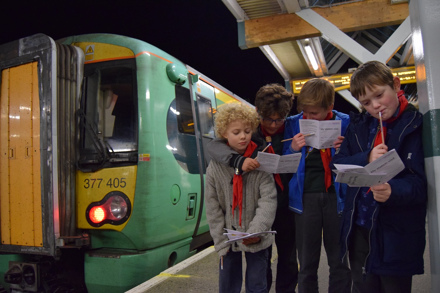 Sussex school children GoLearn on the train Community Rail Network