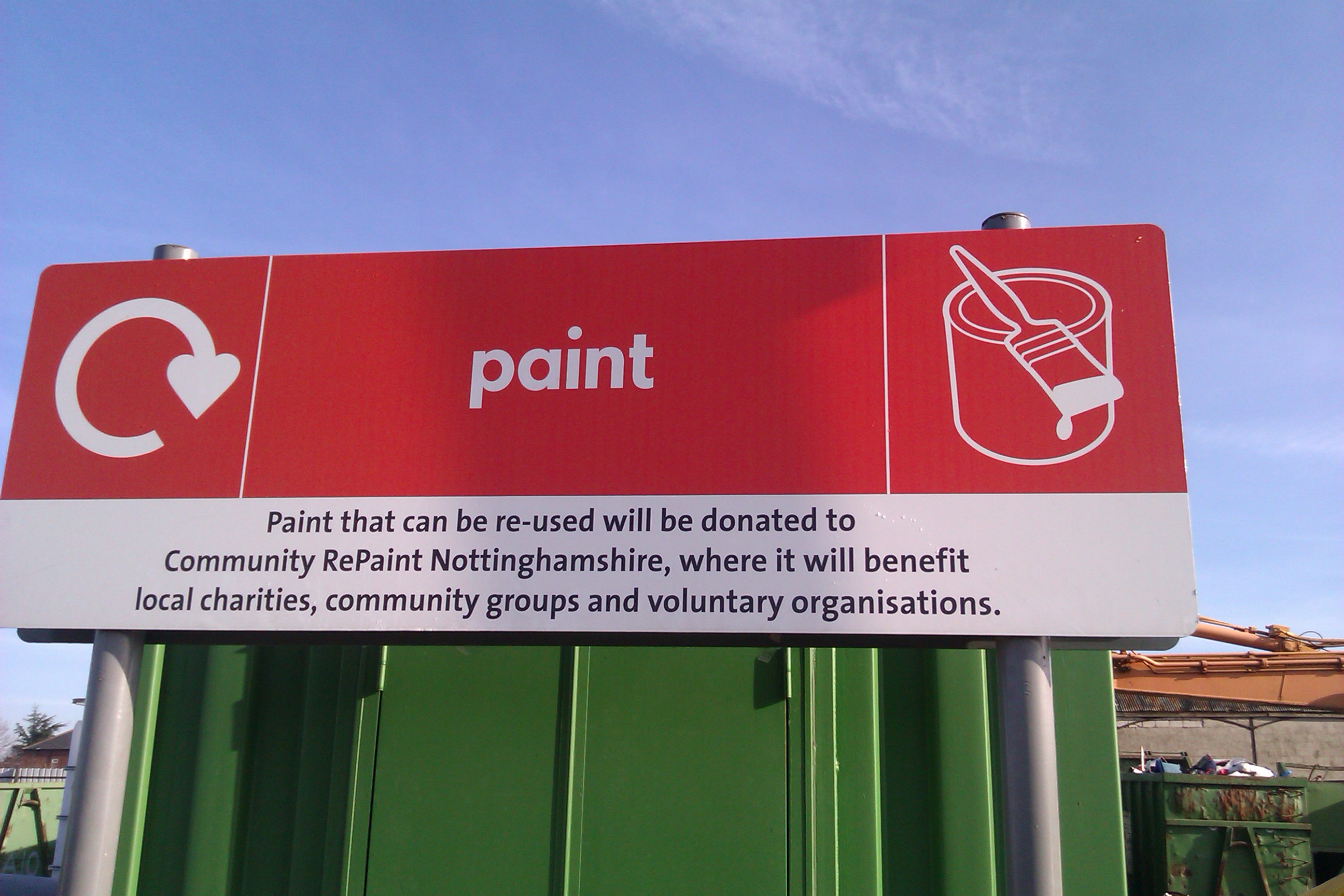 Nottinghamshire County Council allow residents to pick up free paint