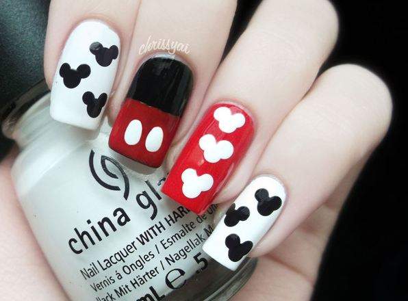 Unhas Mickey Passo a passo e Fotos Como Fazer as unhas