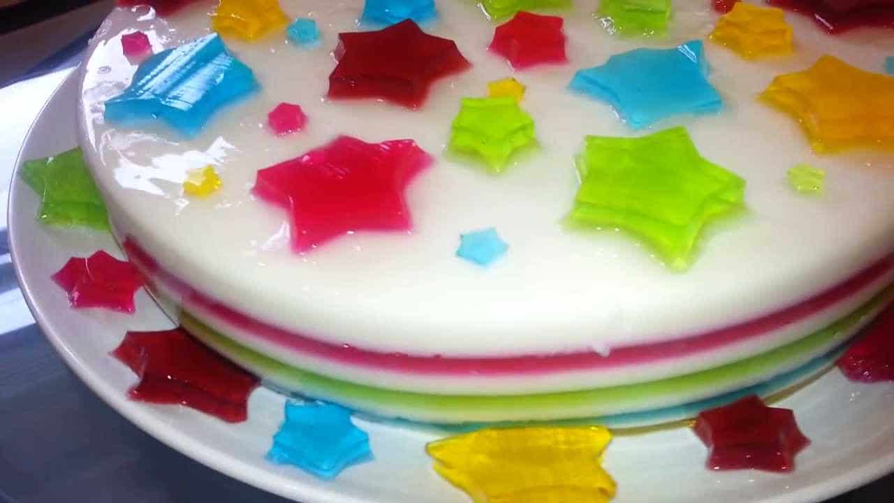 como hacer gelatina de colores con tres leches para una fiesta