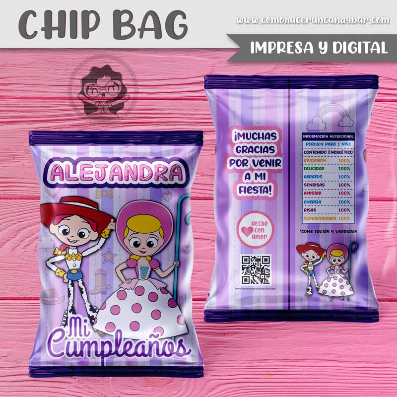 Chip Bag Jessie y Betty Toy Story Como hacer un Candy bar Tienda de