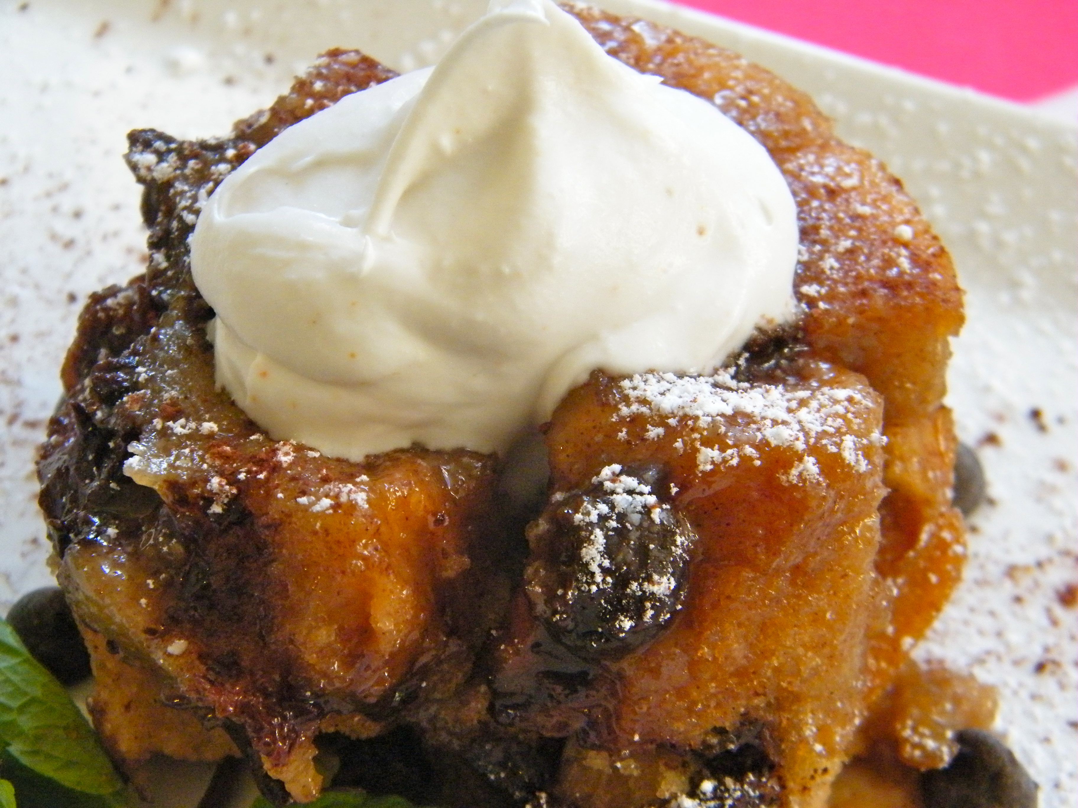 Chocolate Bread Pudding with Cayenne Coconut Cream (Vegan!!!)