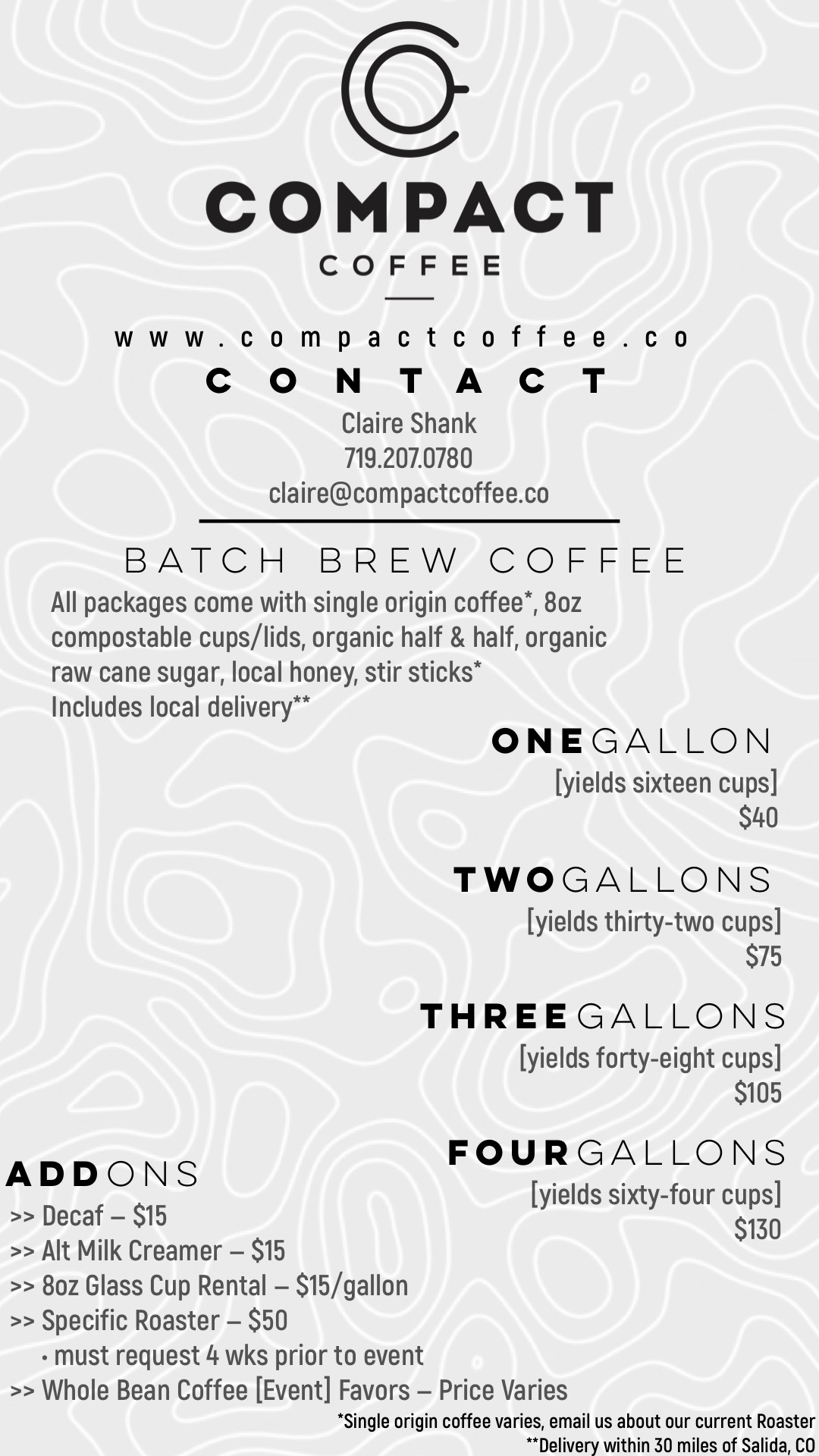 Contact Us — Compact Coffee Mobile Coffee Cart