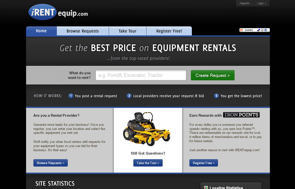 Offers Easy Equipment Rental with New Online Marketplace