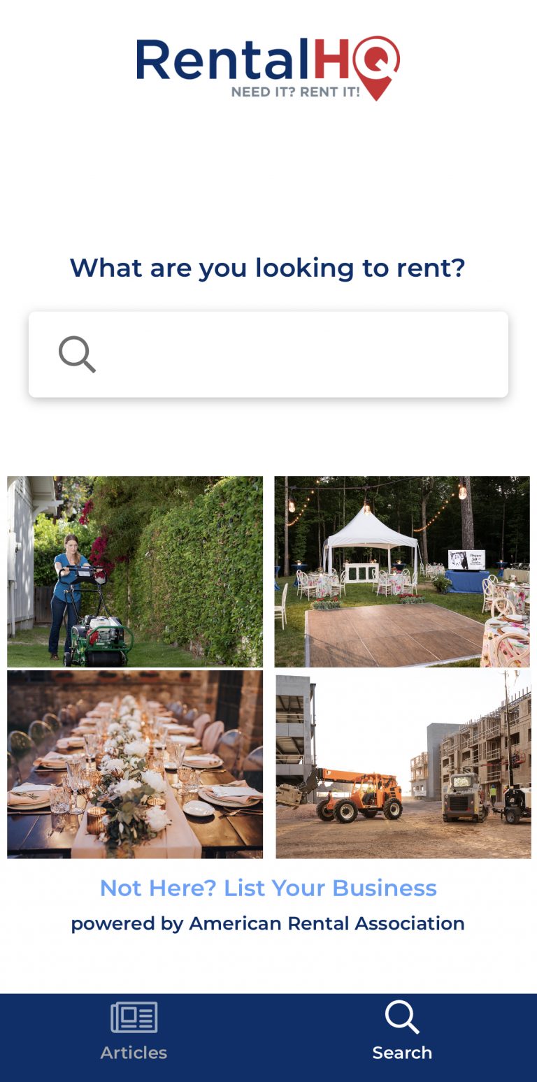 This RentalHQ Mobile App from American Rental Association Helps Locate