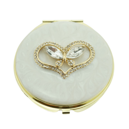 China Supplier of Wedding Favors Compact Mirror Butterfly with Heart