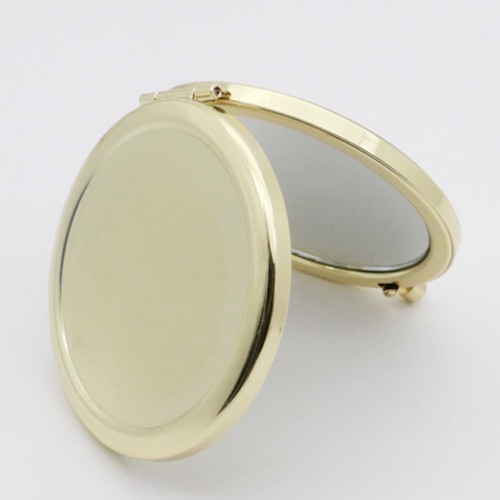 China Supplier of 70mm Round Plain Gold Compact Mirror