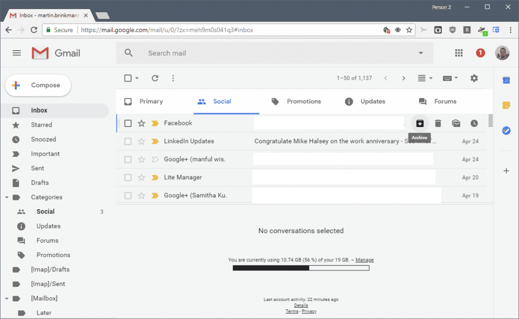 gmail dashboard