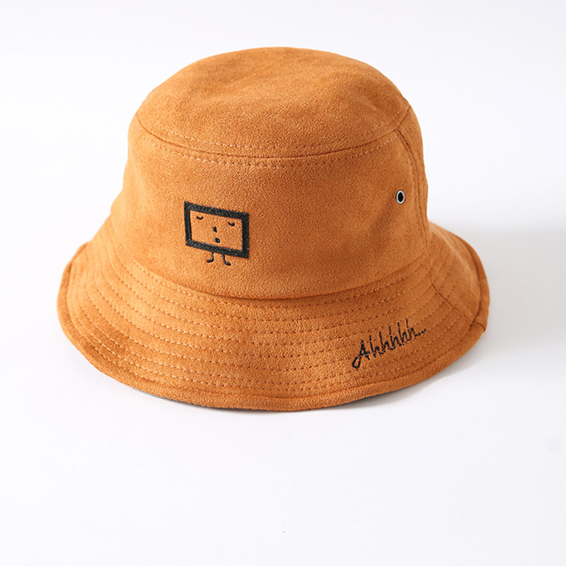Wholesale faux suede bucket hats wide brim foldable sun hat travel