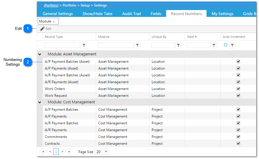 Topic Record Numbers