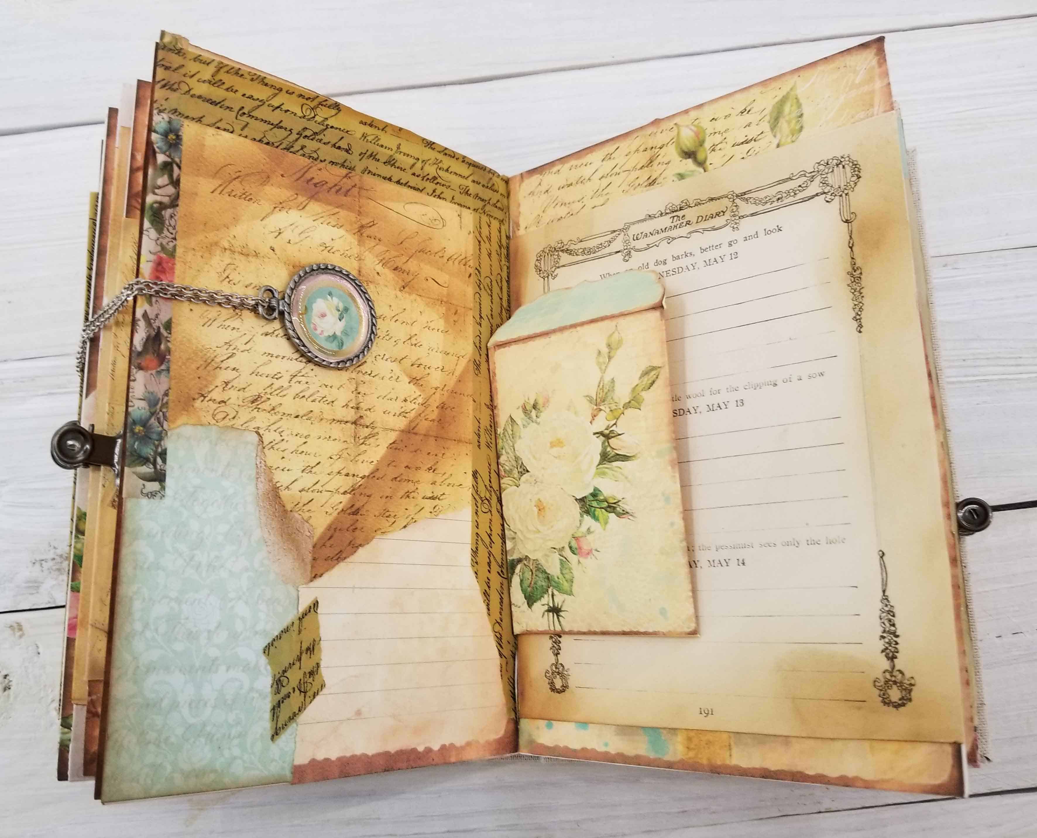 Rose Garden Diary Junk Journal - Compass and Ink