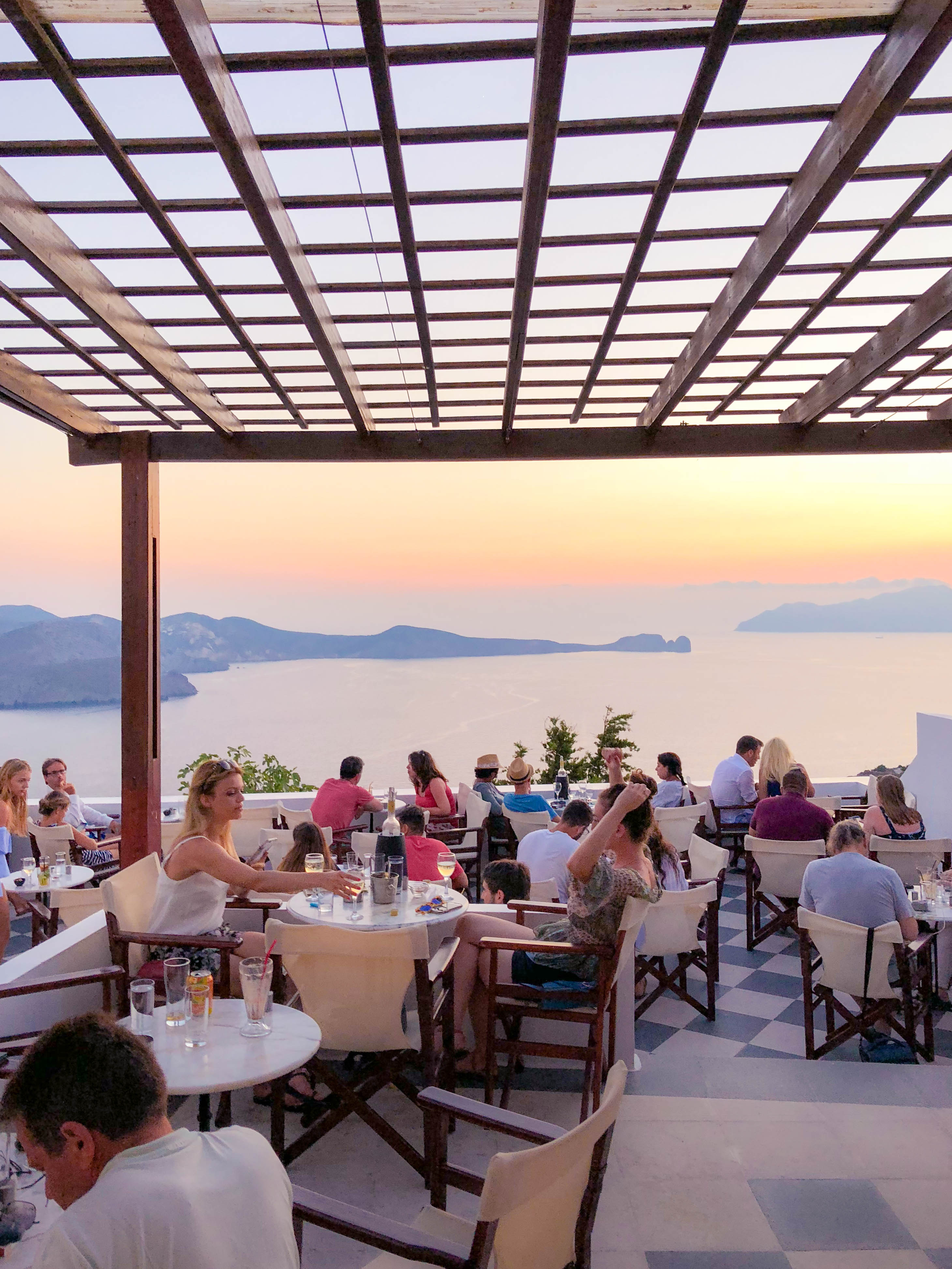 Utopia Café Best Place for Sunset Cocktails in Milos, Greece Compass