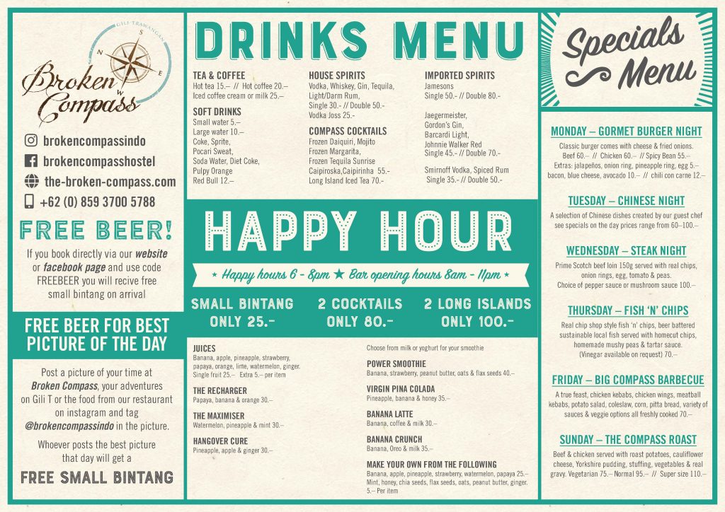 Eating on Gili Trawangan Compass Divers