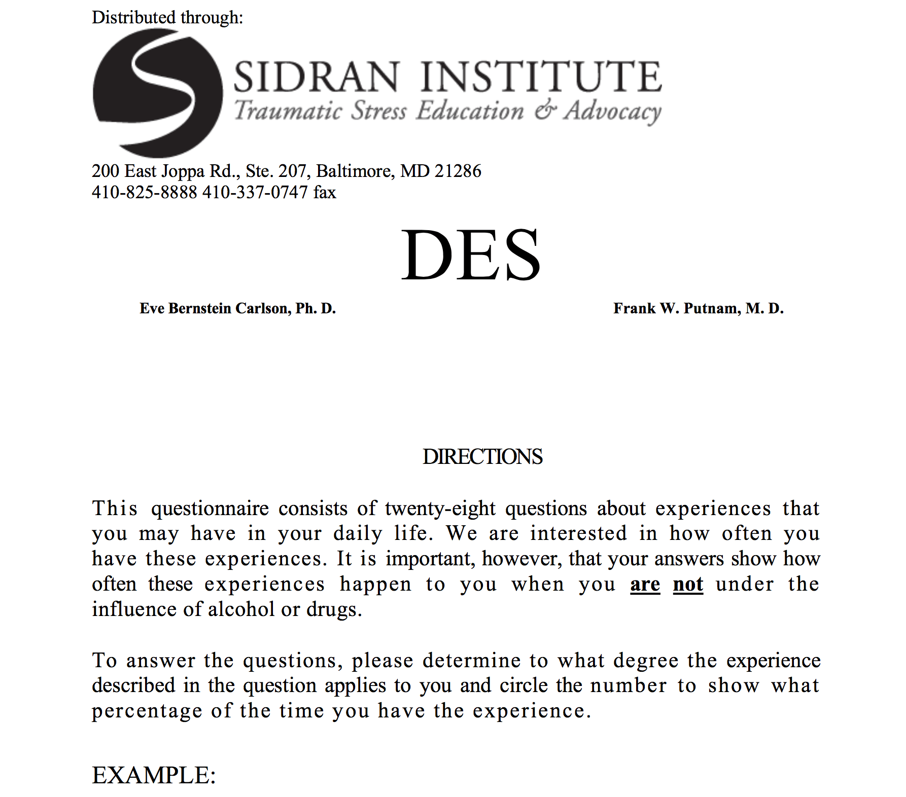 Administering the Dissociative Experience Scale (DES) CompassionWorks