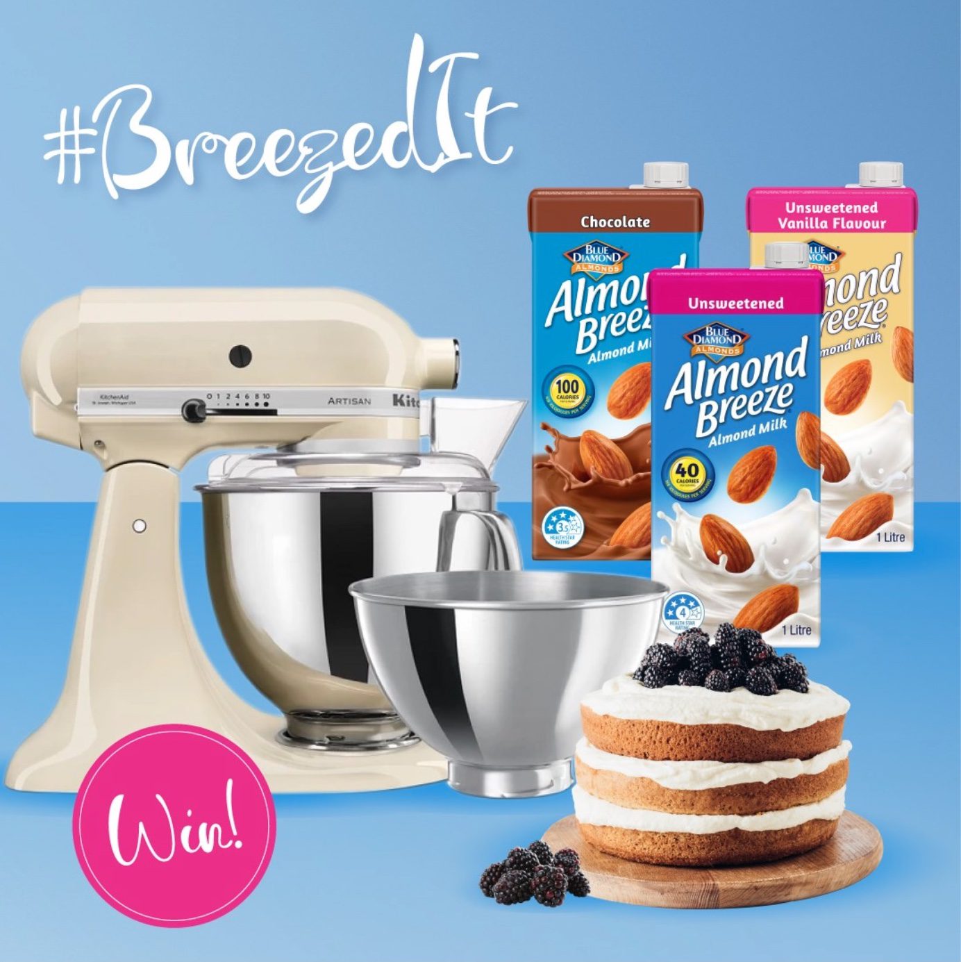 Almond Breeze Competition Win 1 of 2 KitchenAid Artisan stand up mixers