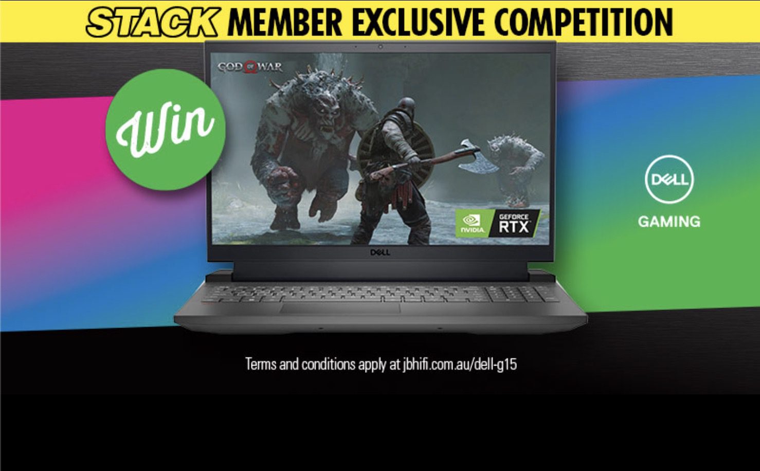JB HiFi Competition Win a Dell G15 15.6" FHD Gaming Laptop