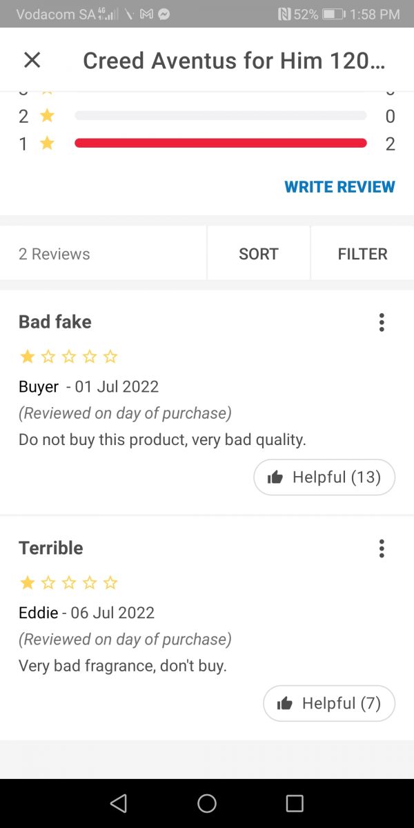 Takealot Fake perfume receivedx2