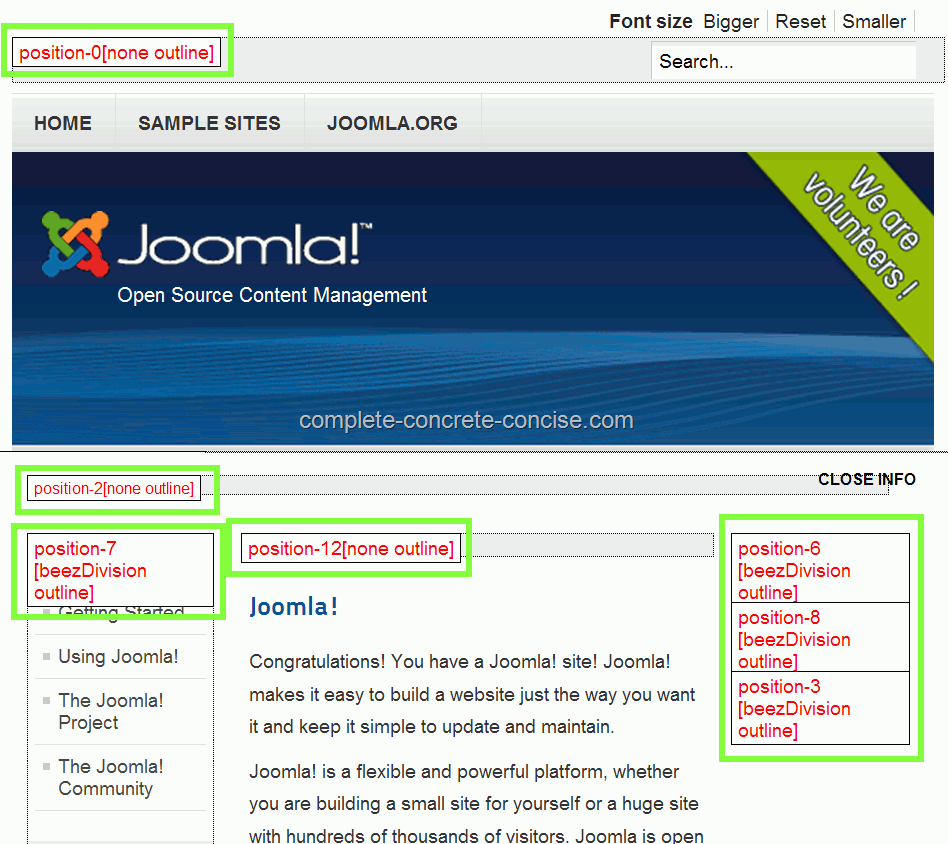 How To View Module Positions in Joomla! 1.7 Complete, Concrete, Concise