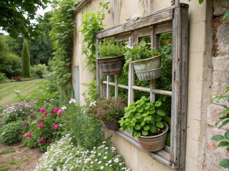 Window Frame Herb Garden