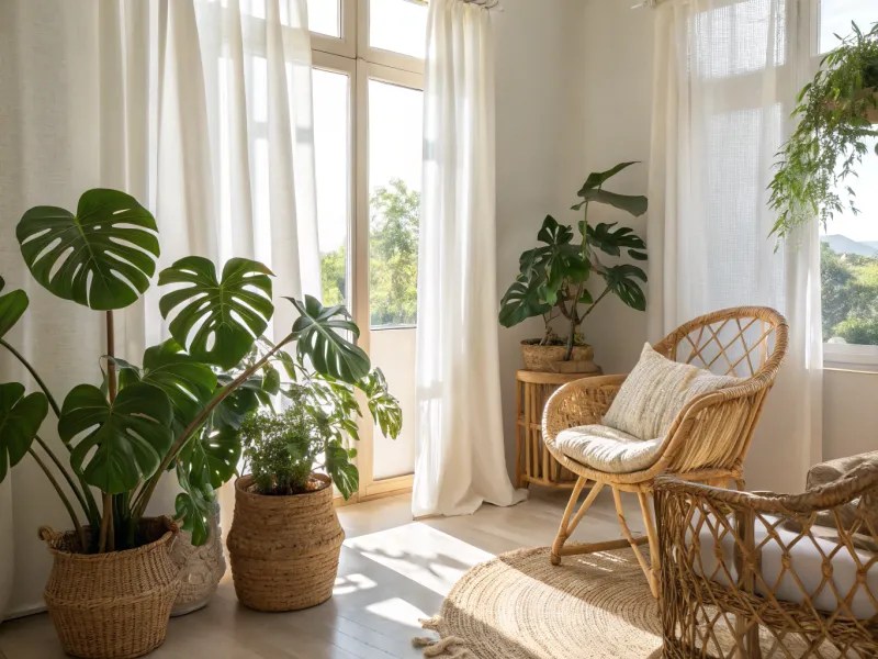 Monstera with Warm White