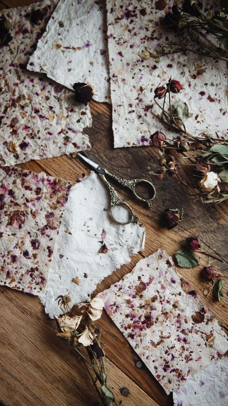 Petal-Infused Paper