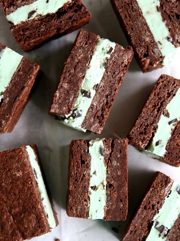 Mint Chocolate Chip Ice Cream Brownie Bars Completely Delicious