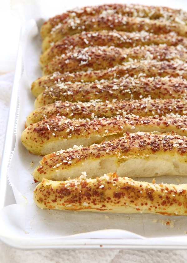 Pesto Parmesan Pull Apart Breadsticks Completely Delicious