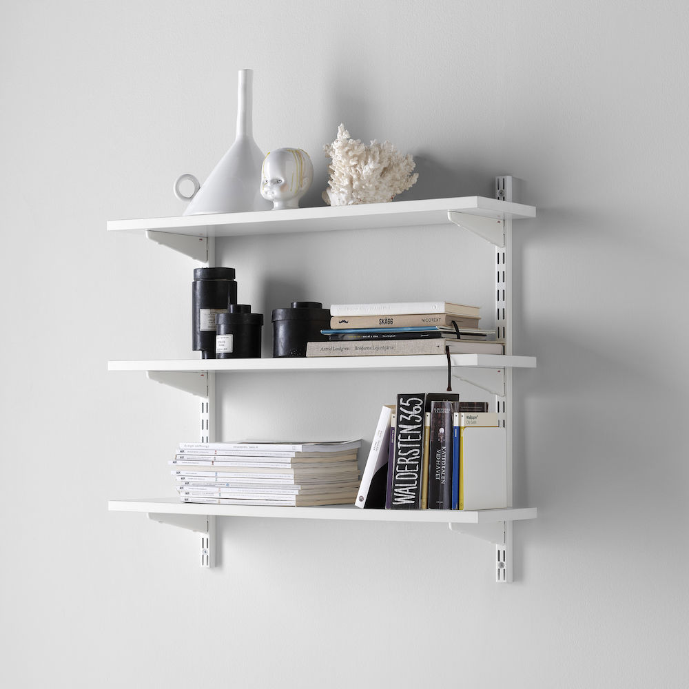 Elfa 3 Shelf Melamine Plugin Starter Kit White Complete Storage