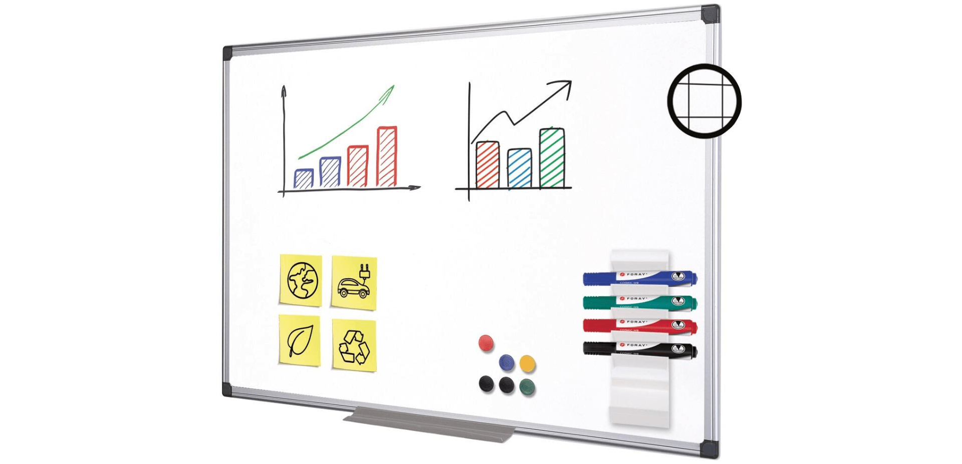 Office Depot whiteboard with enamel grid, wall mountable Complete Supplies