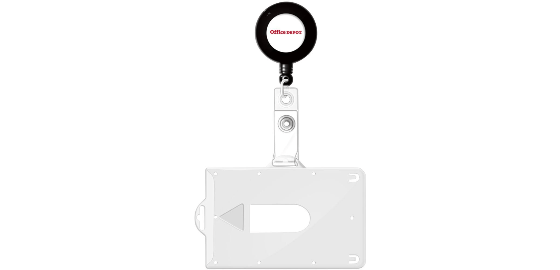 Office Depot Security Pass Badge Holder with Badge Reel Transparent 85