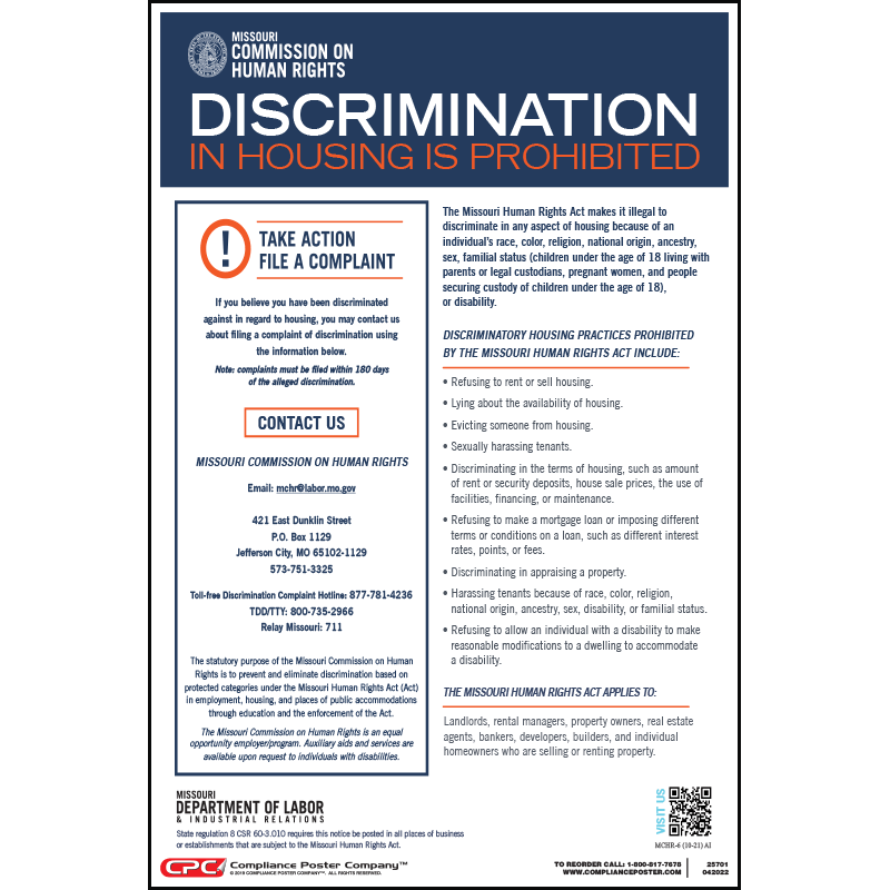 Missouri Discrimination in Housing Poster CPC
