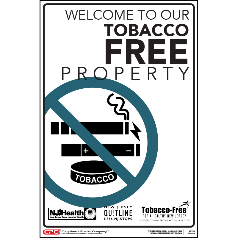 New Jersey Bilingual No Smoking Poster Compliance Poster Company