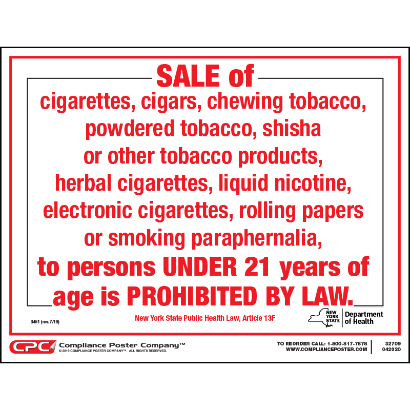 New York Sale of Tobacco Products CPC