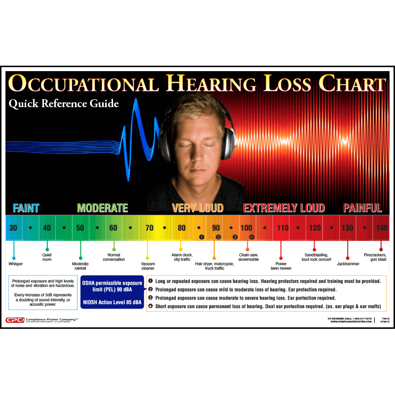 Occupational Hearing Loss Poster OSHA Noise Exposure Poster