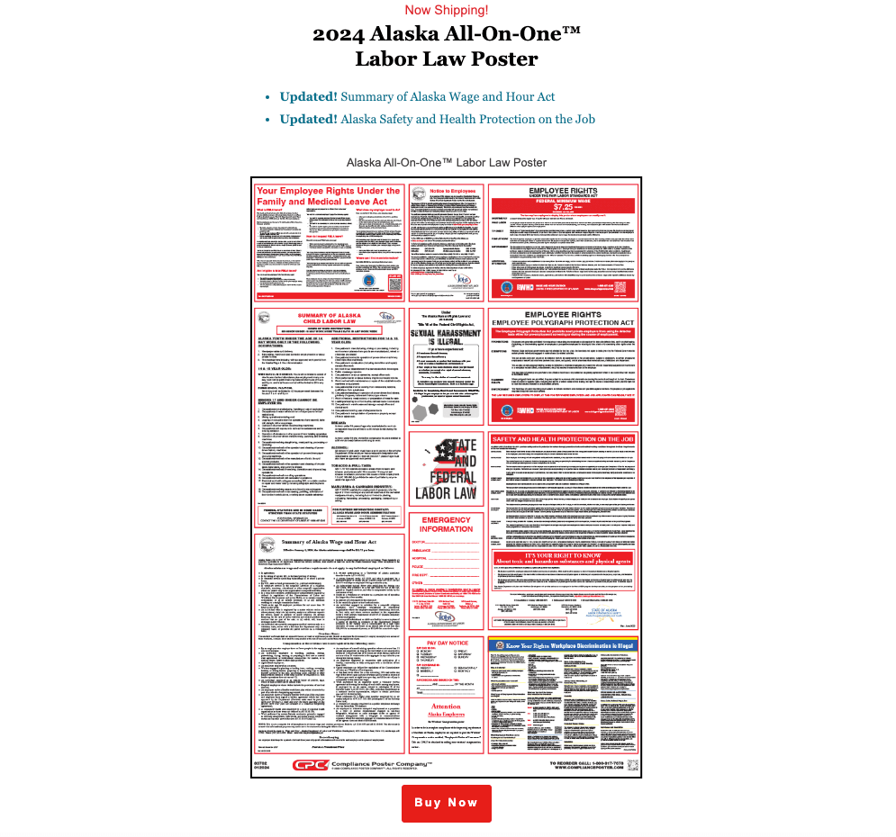 Alaska 2024 Required Labor Law Poster Update Compliance Poster Company