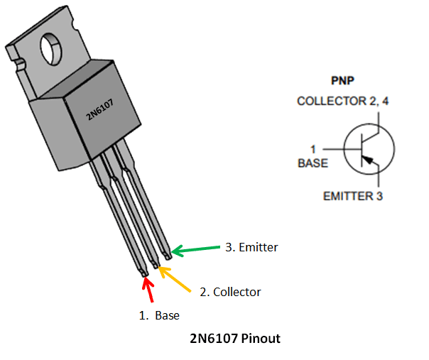 2N6107 Transistor Pinout, Specs, Circuit & Datasheet