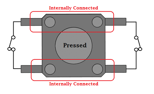 Push Button/Tactile Switch Pinout Connections, Uses, Dimensions & Datasheet
