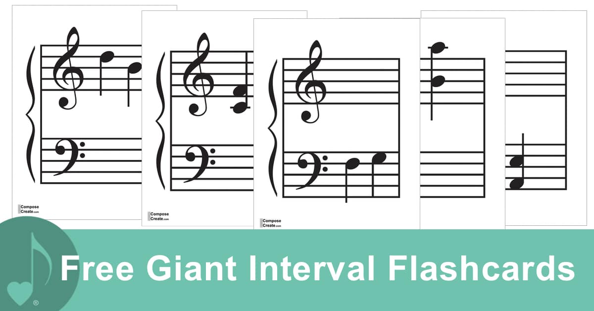 Giant Music Interval Flashcards Easier for students to see!