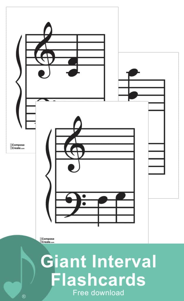 Giant Music Interval Flashcards Easier for students to see!