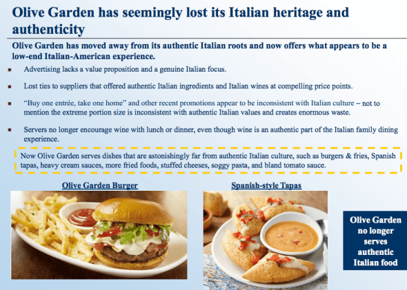 Olive Garden doesn't salt its pasta water Investors reveal a culinary