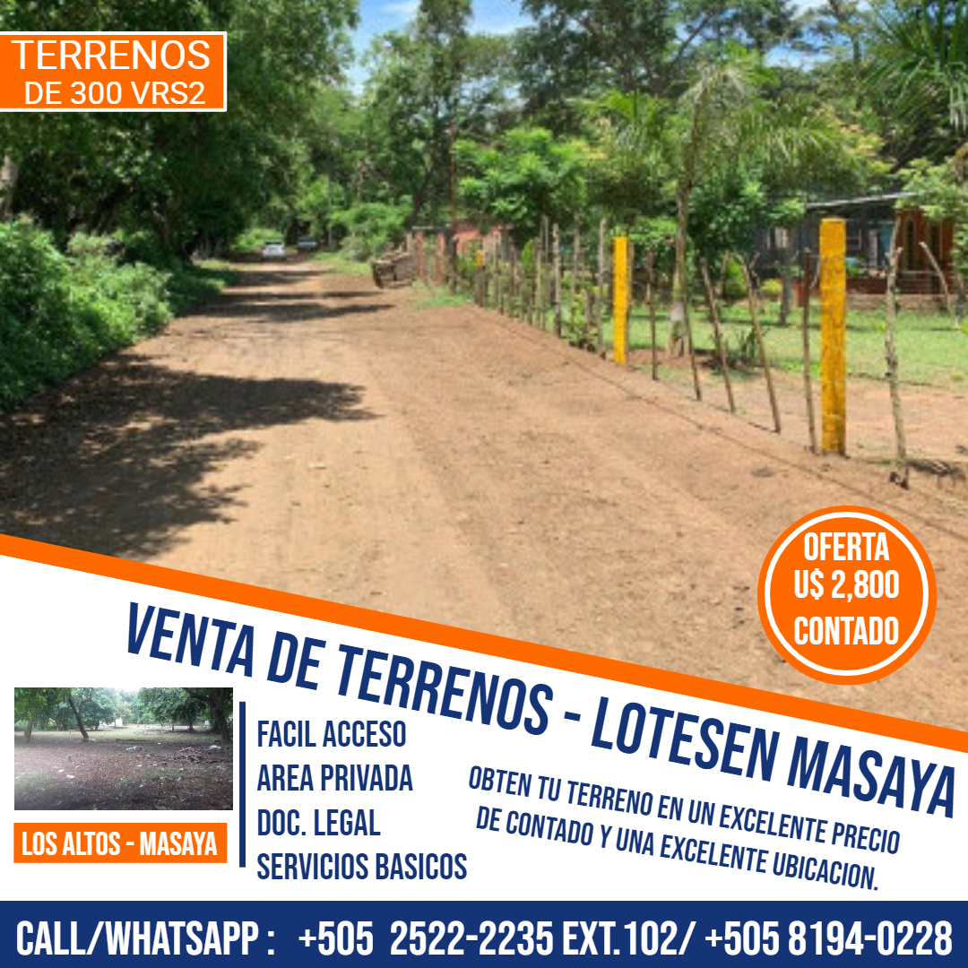 VENTA LOTES TERRENOS EN MASAYA. Compra y Venta Nicaragua