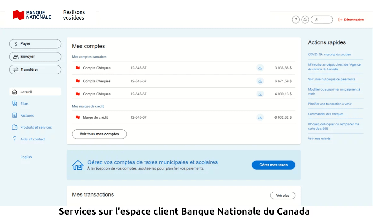 Accès et connexion à l'Espace client Banque Nationale sur bnc.ca