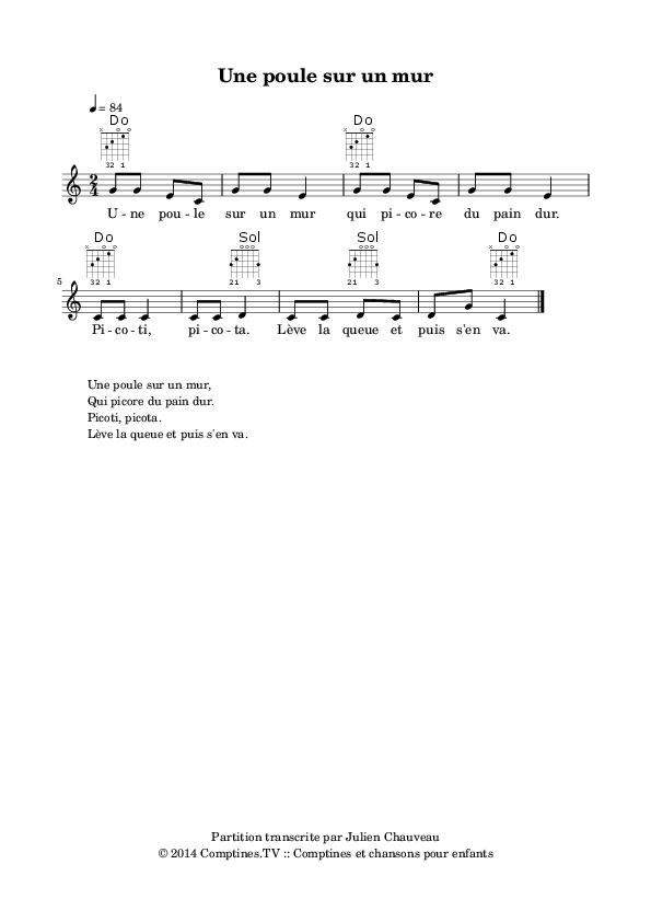 Partition chanson bonjour tout va bien