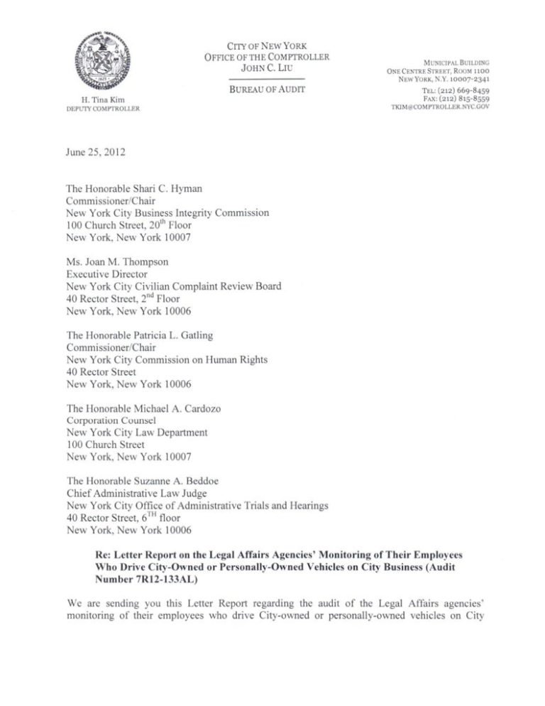 Letter Report on the Legal Affairs Agencies’ Monitoring of