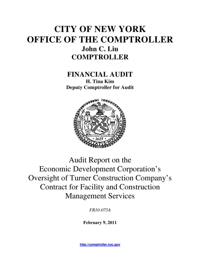 Audit Report on the Economic Development Corporation’s Oversight of