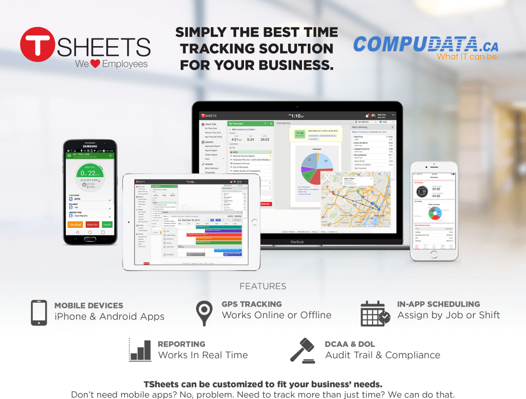 TSheets Time Tracking Solution Compudata What IT Can Be London, Ontario