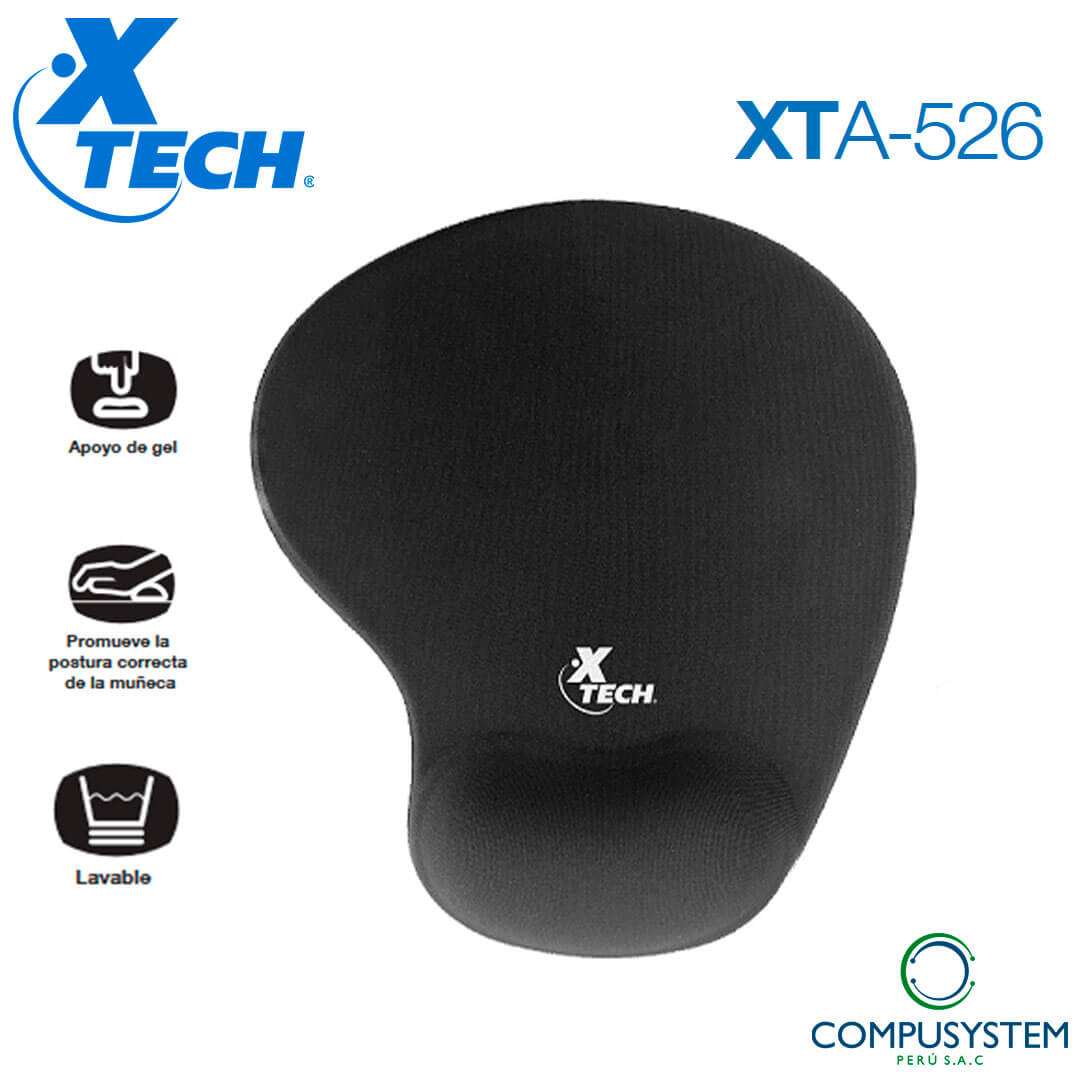 PAD MOUSE XTECH XTA526 ERGONOMICO COLOR NEGRO Compusystem Perú