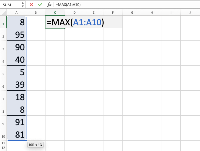 MAX Function in Excel Compute Expert