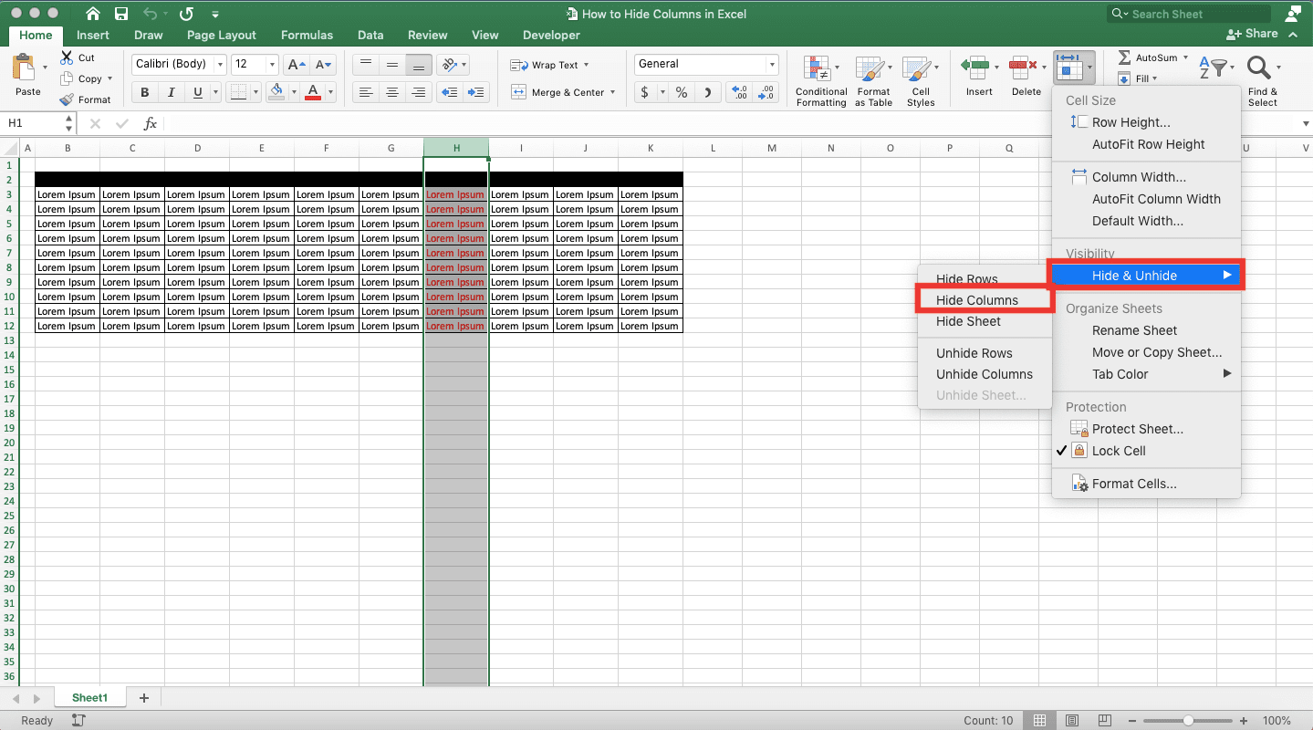 How to Hide Columns in Excel Compute Expert